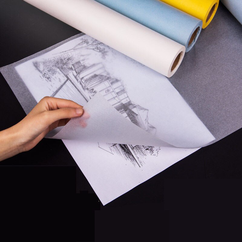 예술가 추적 종이 25/46 미터 흰색 반투명 스케치 서예 건축 전송 용지 연필 잉크 마커